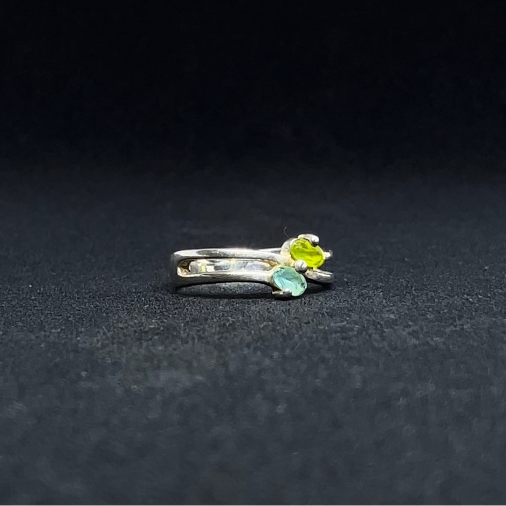 STERLING SILVER RING WITH STONES - Picture 3 of 5